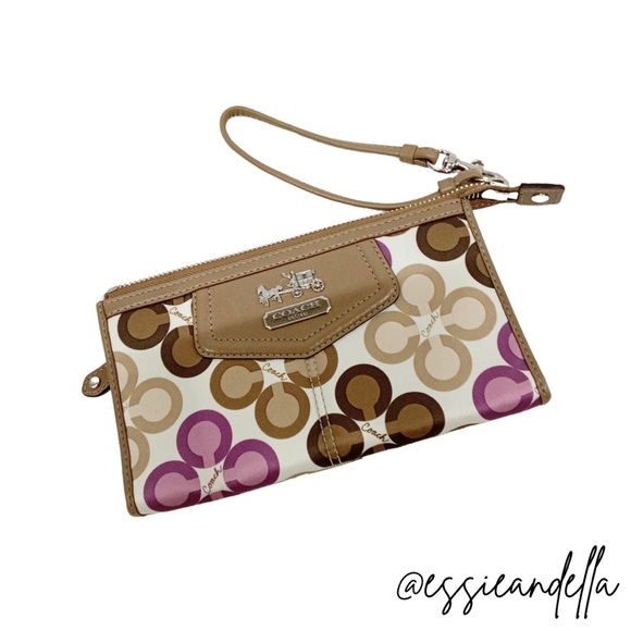 Coach Signature Clutch in Brown and Pink - Picture 1 of 10